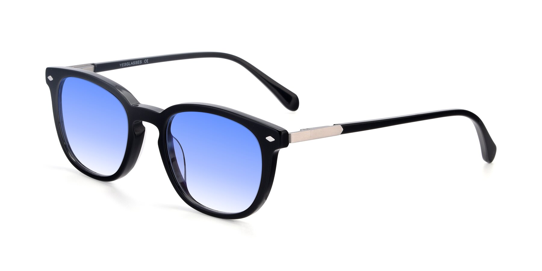 Angle of 17578 in Black with Blue Gradient Lenses
