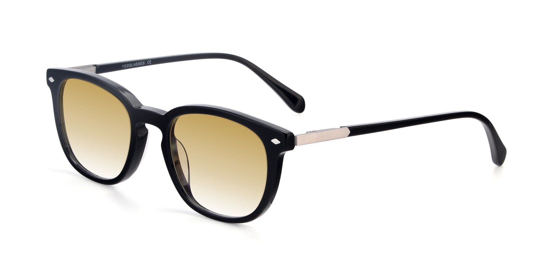 Angle of 17578 in Black with Champagne Gradient Lenses