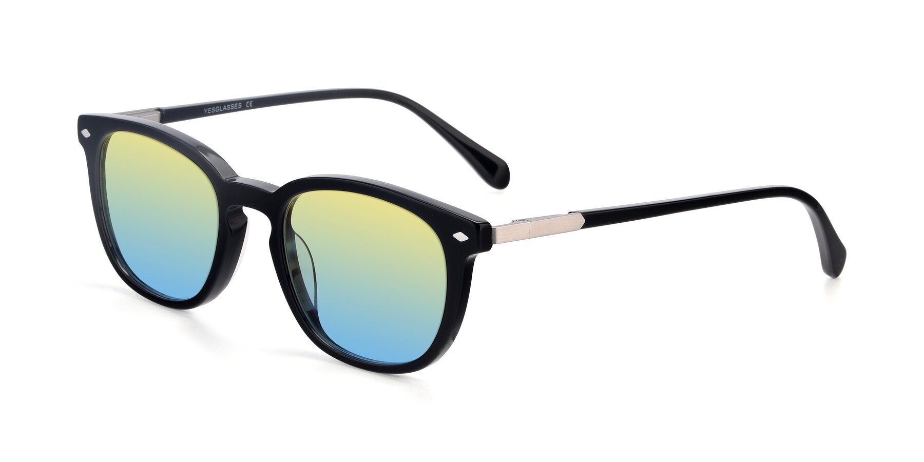 Angle of 17578 in Black with Yellow / Blue Gradient Lenses