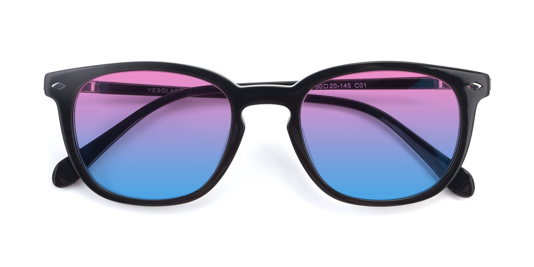 Folded Front of 17578 in Black with Pink / Blue Gradient Lenses