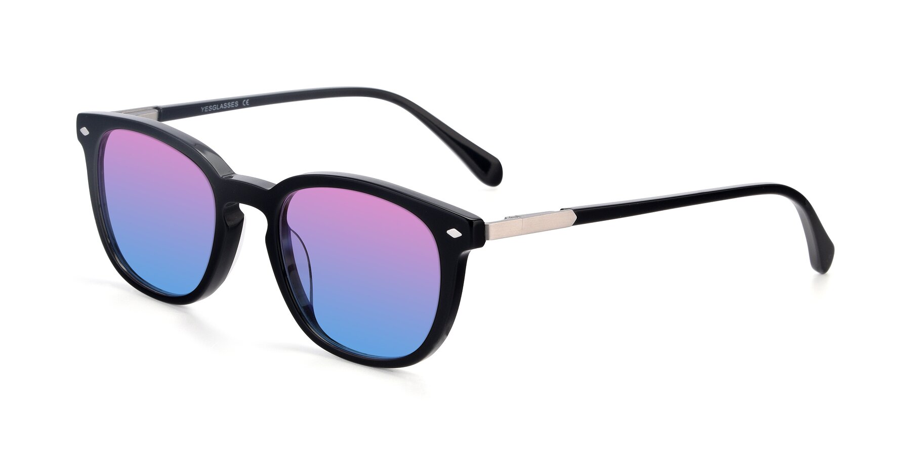 Angle of 17578 in Black with Pink / Blue Gradient Lenses