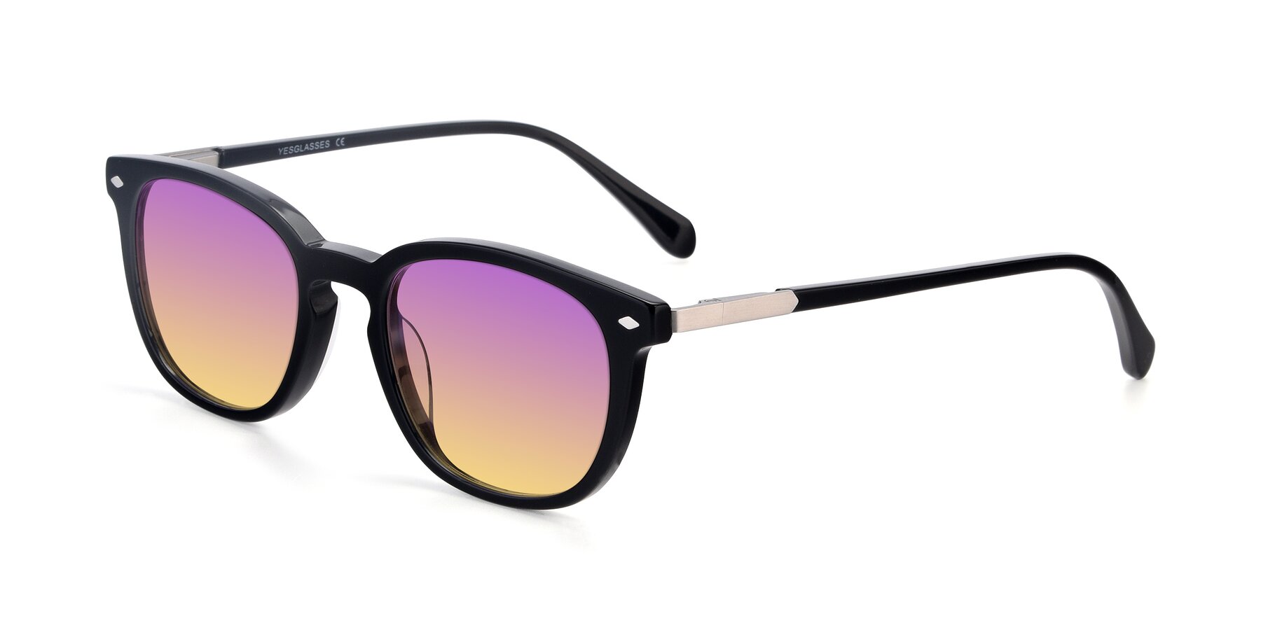Angle of 17578 in Black with Purple / Yellow Gradient Lenses