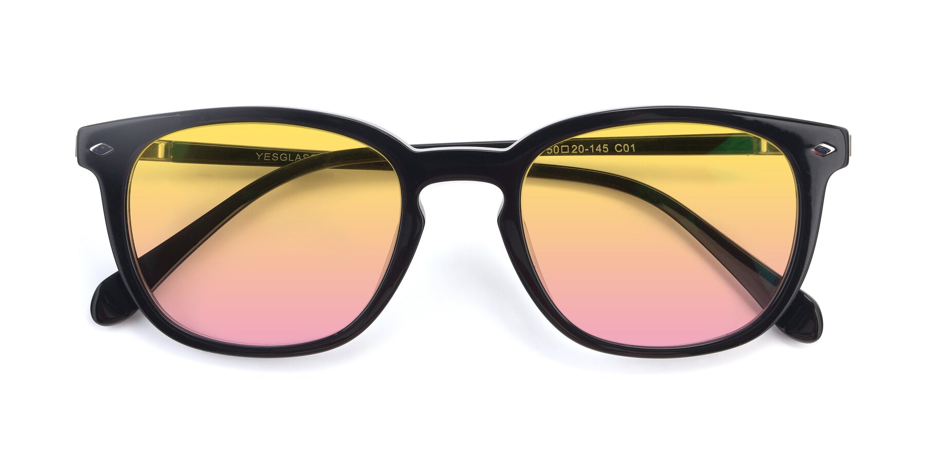 Folded Front of 17578 in Black with Yellow / Pink Gradient Lenses