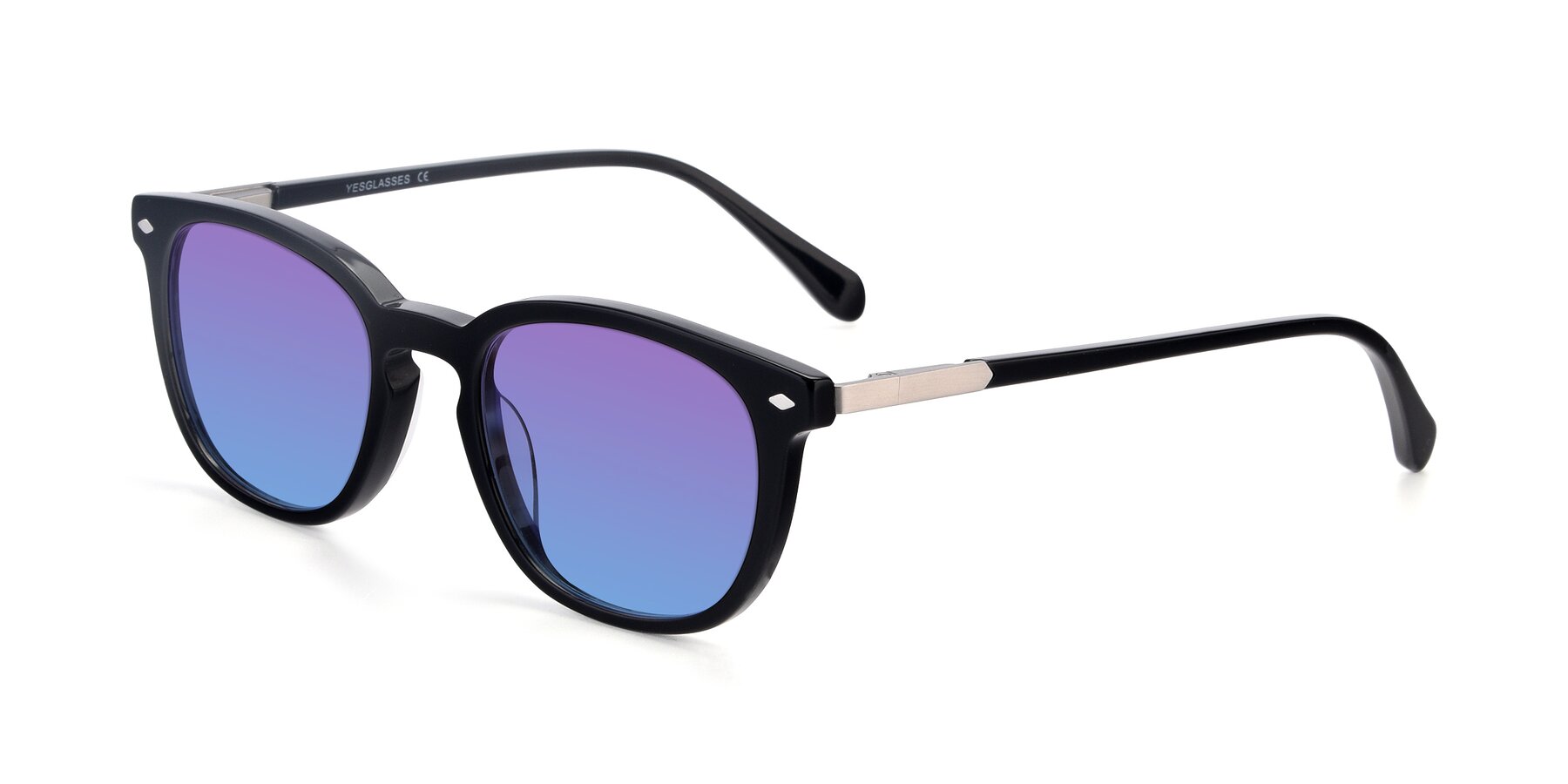 Angle of 17578 in Black with Purple / Blue Gradient Lenses
