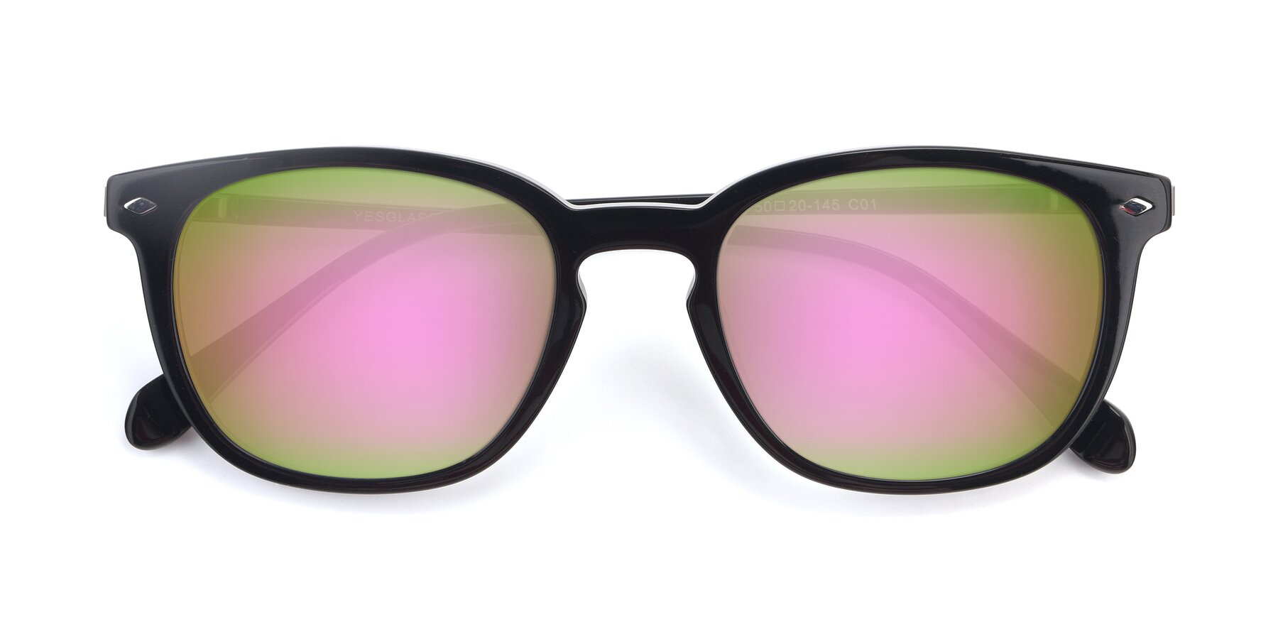 Folded Front of 17578 in Black with Pink Mirrored Lenses