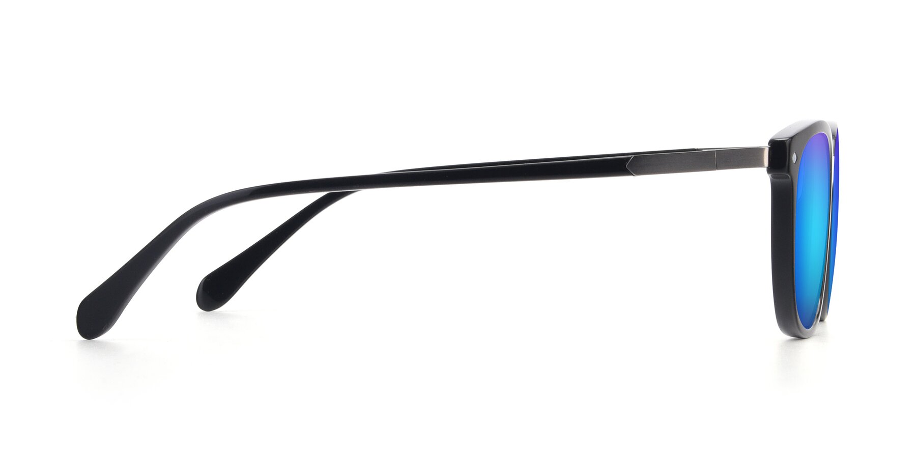 Side of 17578 in Black with Blue Mirrored Lenses