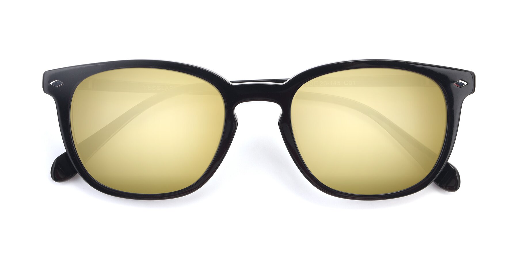 Folded Front of 17578 in Black with Gold Mirrored Lenses
