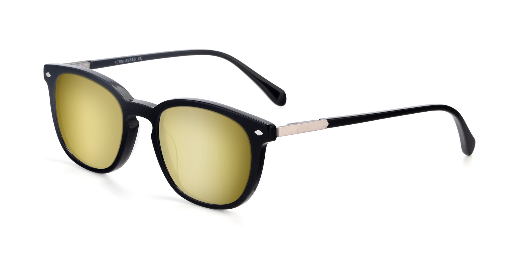 Angle of 17578 in Black with Gold Mirrored Lenses