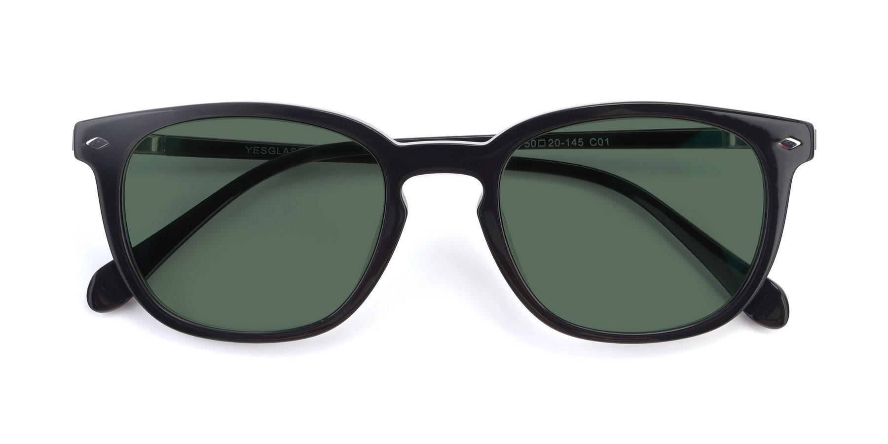 Folded Front of 17578 in Black with Green Polarized Lenses