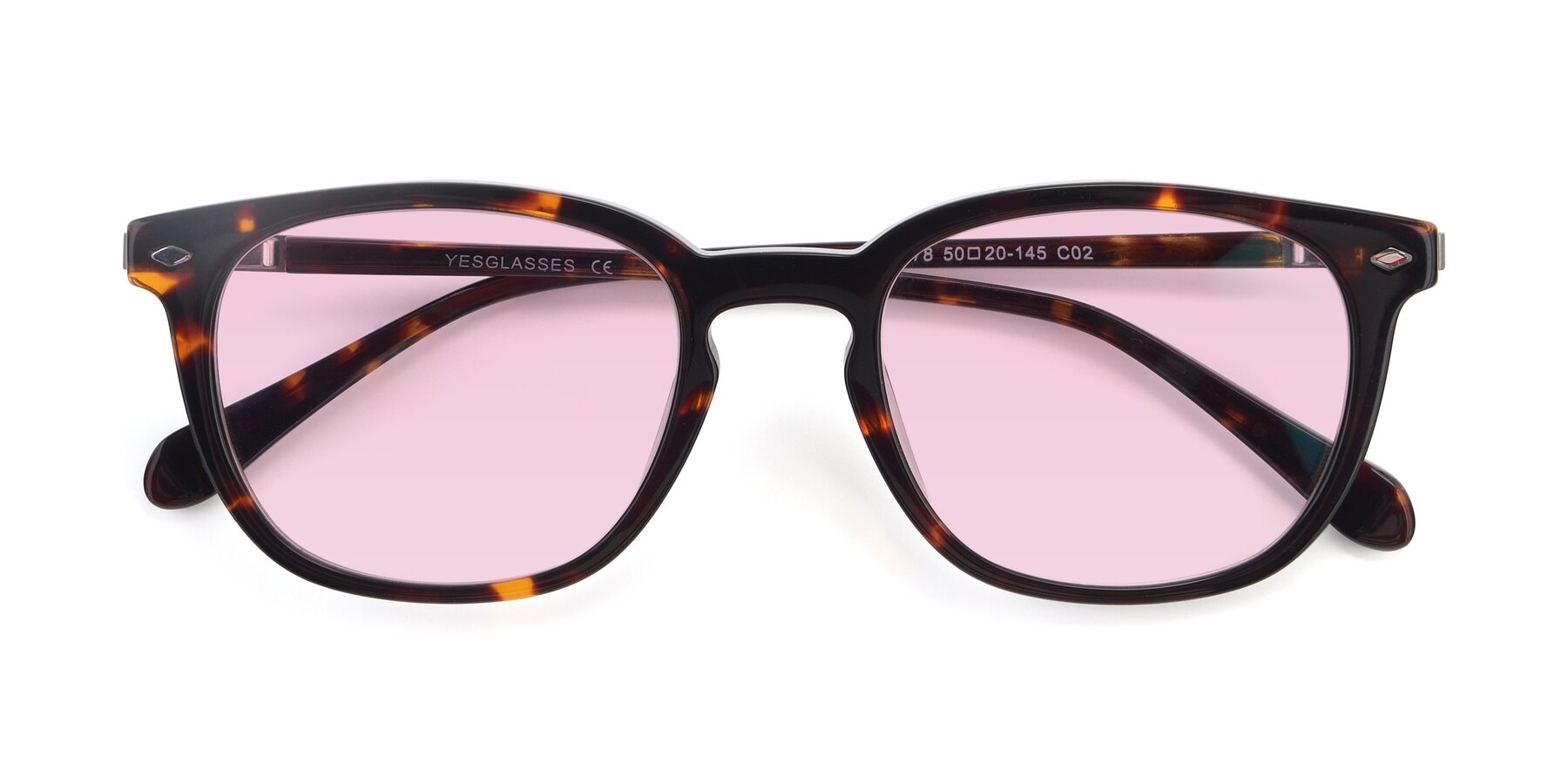 Folded Front of 17578 in Tortoise with Light Pink Tinted Lenses