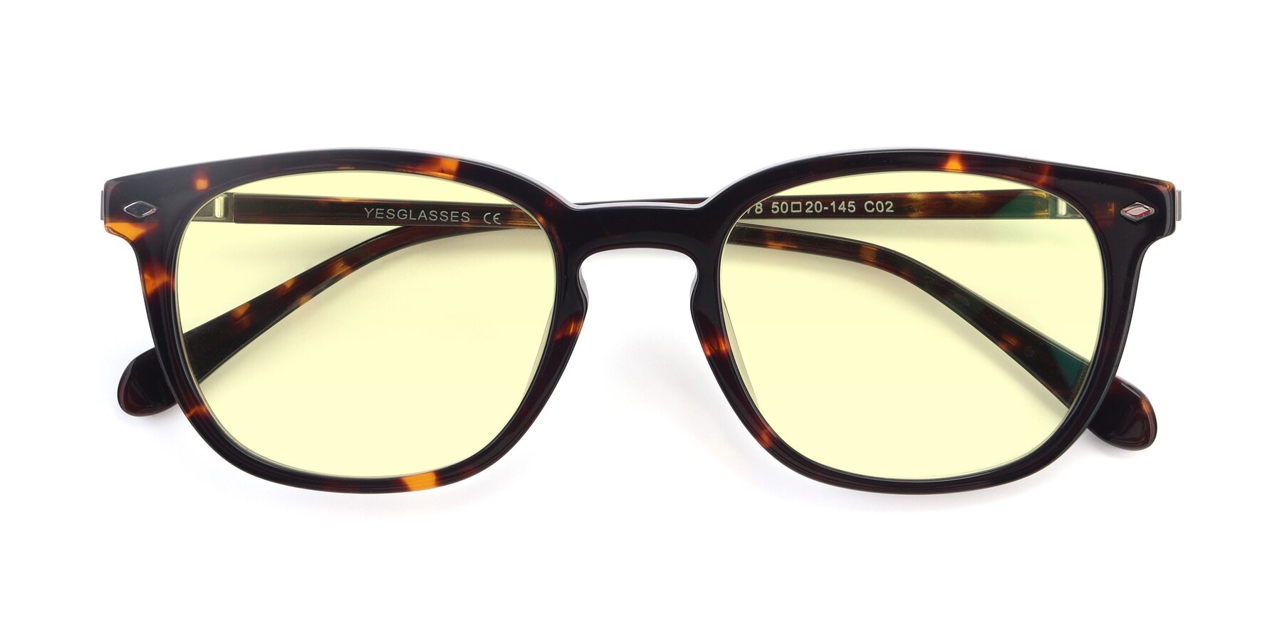 Folded Front of 17578 in Tortoise with Light Yellow Tinted Lenses