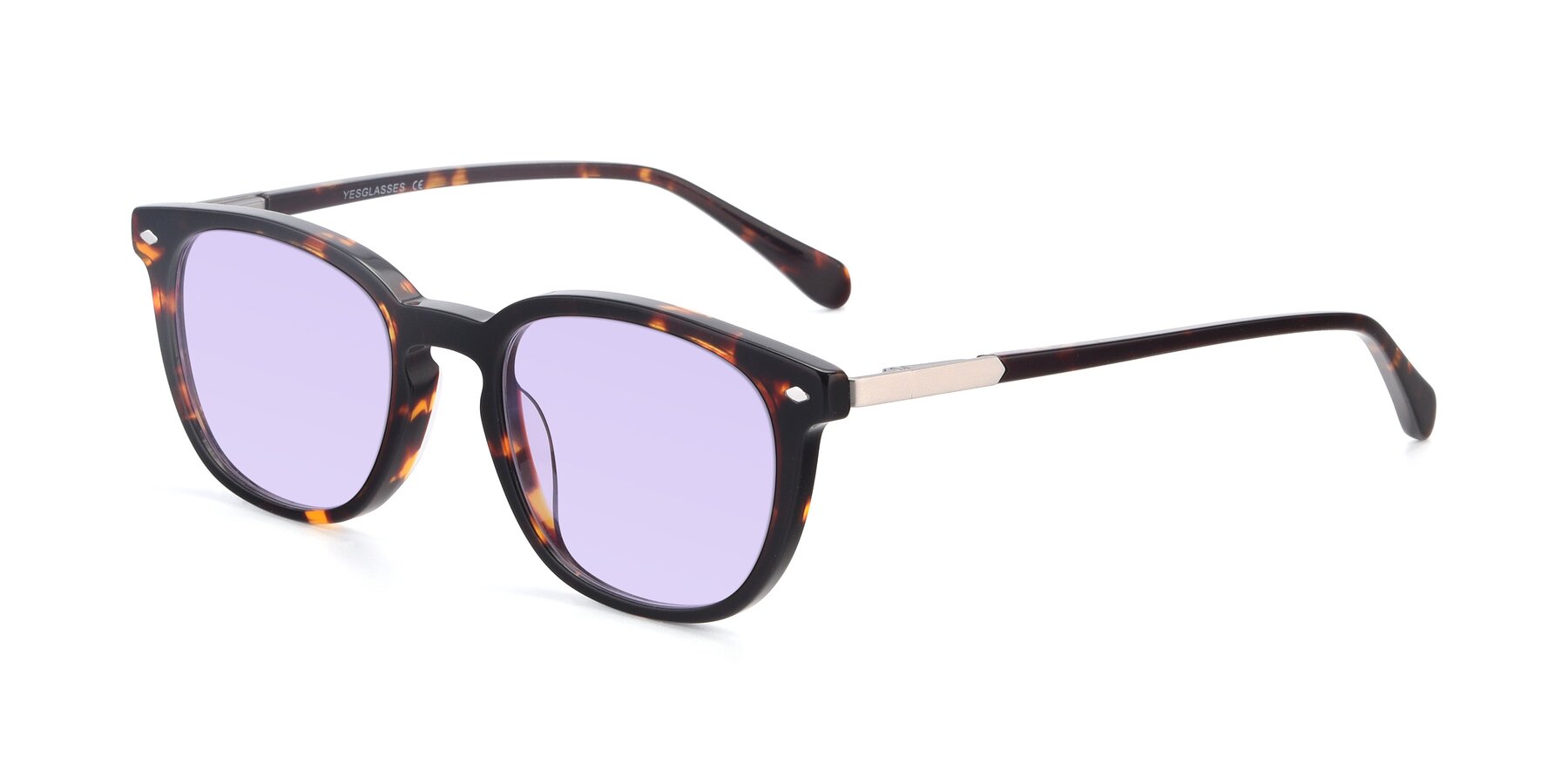 Angle of 17578 in Tortoise with Light Purple Tinted Lenses