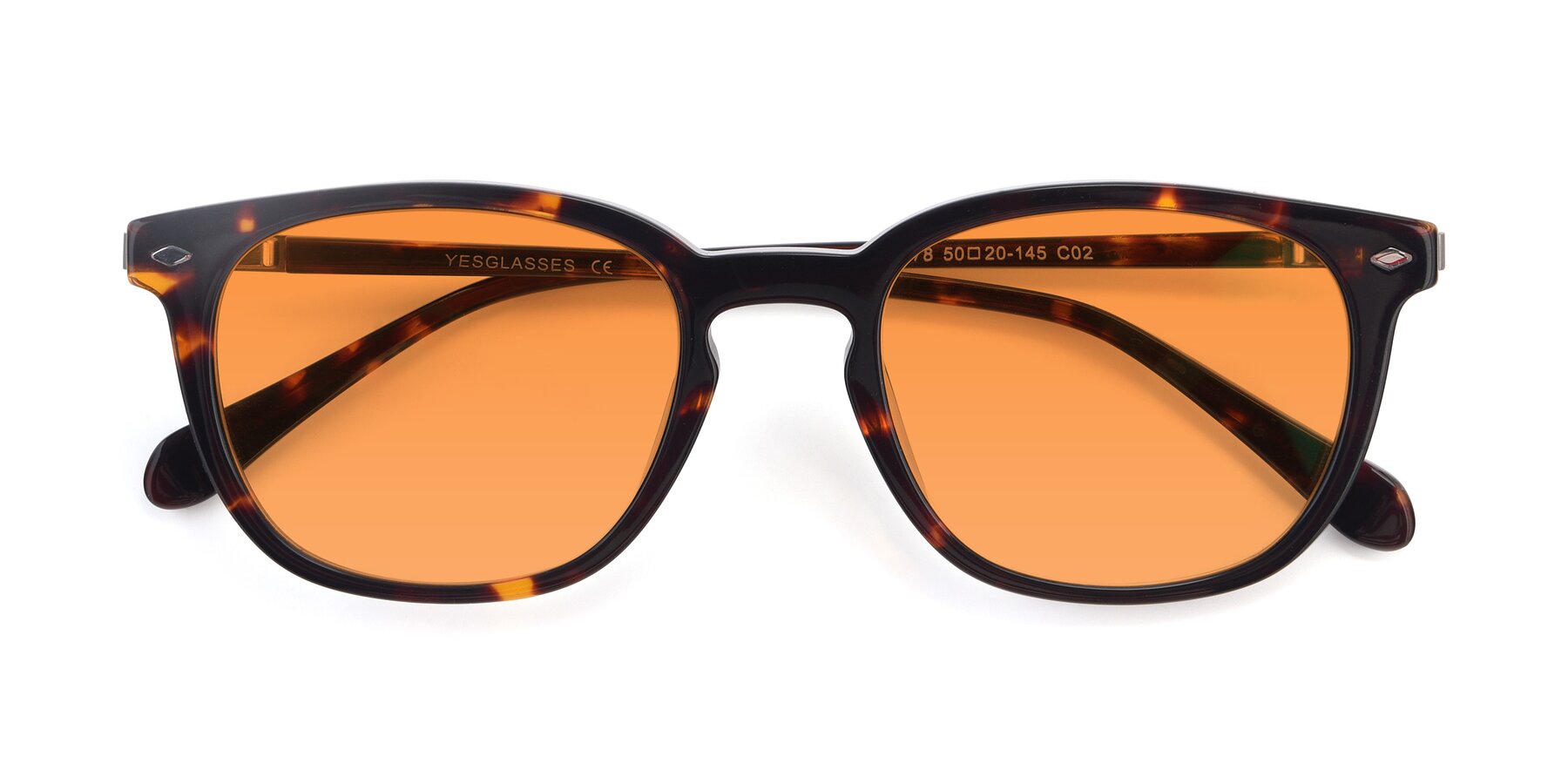 Folded Front of 17578 in Tortoise with Orange Tinted Lenses