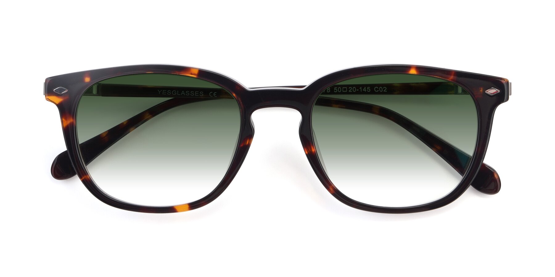 Folded Front of 17578 in Tortoise with Green Gradient Lenses