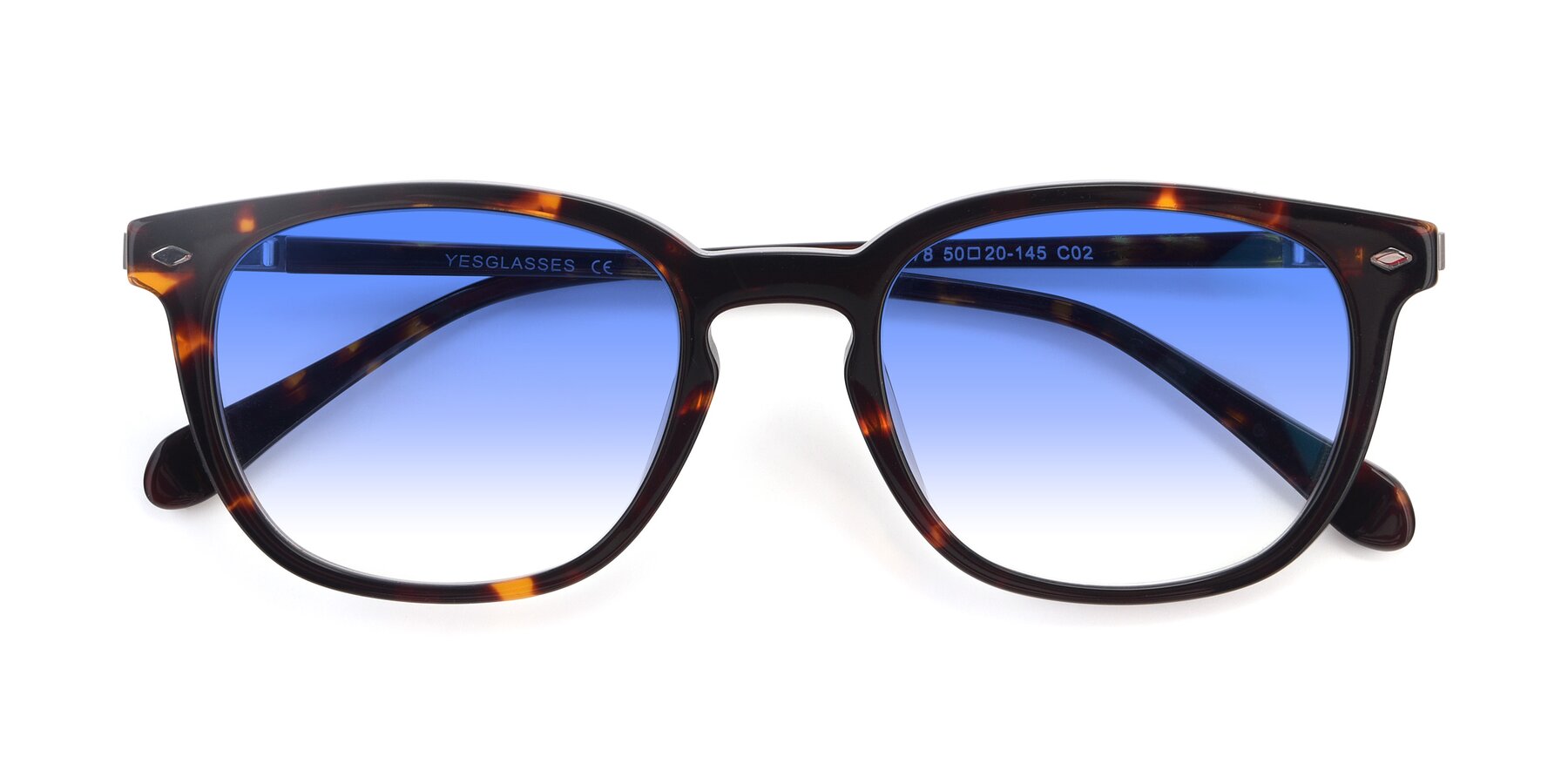 Folded Front of 17578 in Tortoise with Blue Gradient Lenses