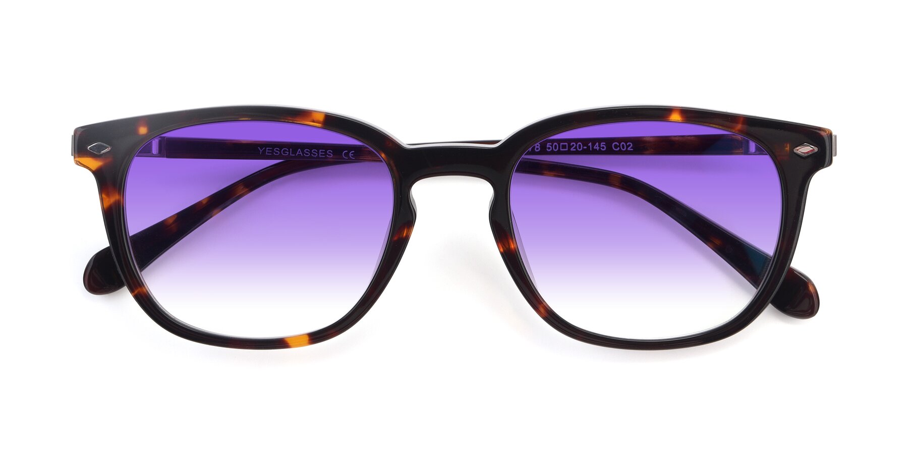 Folded Front of 17578 in Tortoise with Purple Gradient Lenses