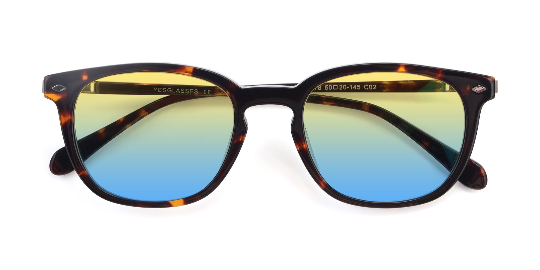 Folded Front of 17578 in Tortoise with Yellow / Blue Gradient Lenses