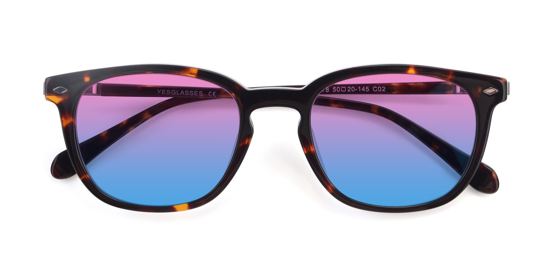 Folded Front of 17578 in Tortoise with Pink / Blue Gradient Lenses