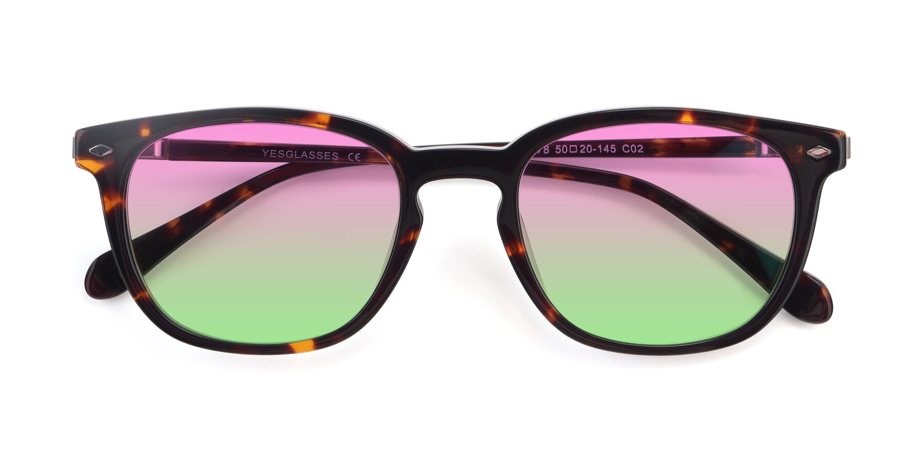 Folded Front of 17578 in Tortoise with Pink / Green Gradient Lenses