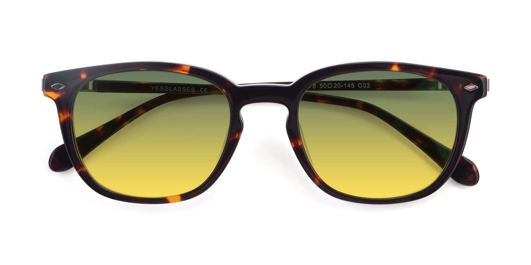 Folded Front of 17578 in Tortoise with Green / Yellow Gradient Lenses