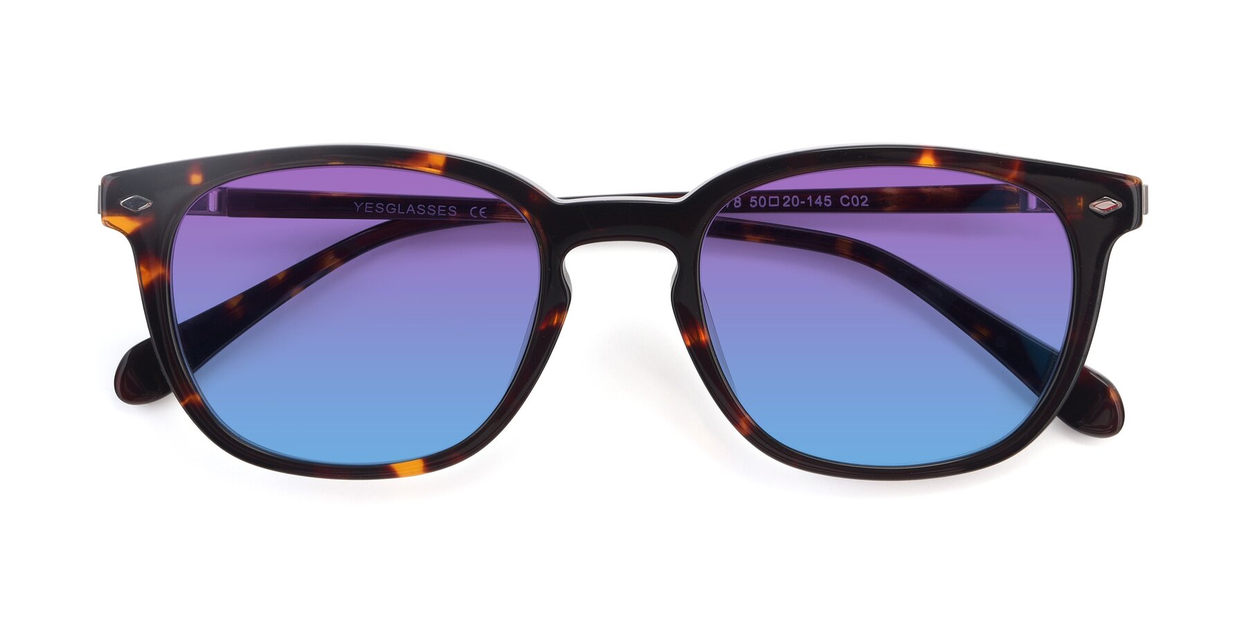 Folded Front of 17578 in Tortoise with Purple / Blue Gradient Lenses