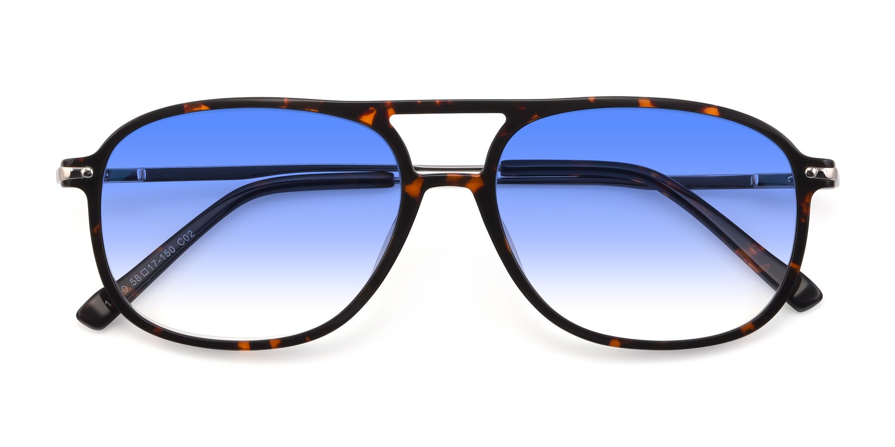 Folded Front of 17580 in Tortoise with Blue Gradient Lenses