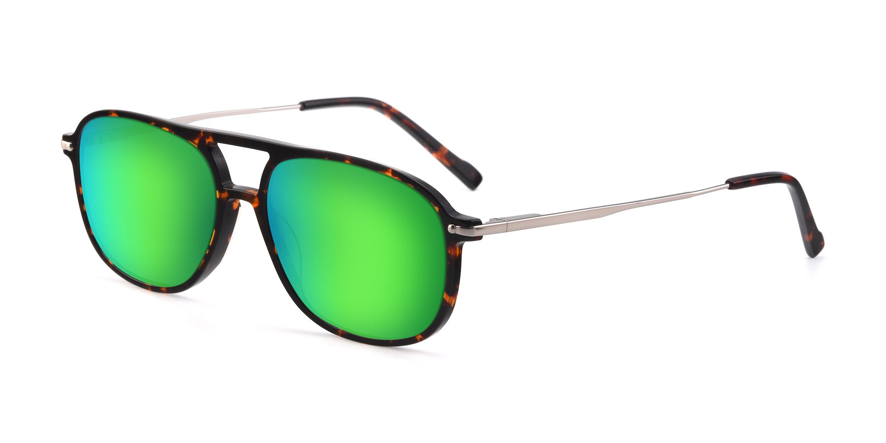 Angle of 17580 in Tortoise with Green Mirrored Lenses