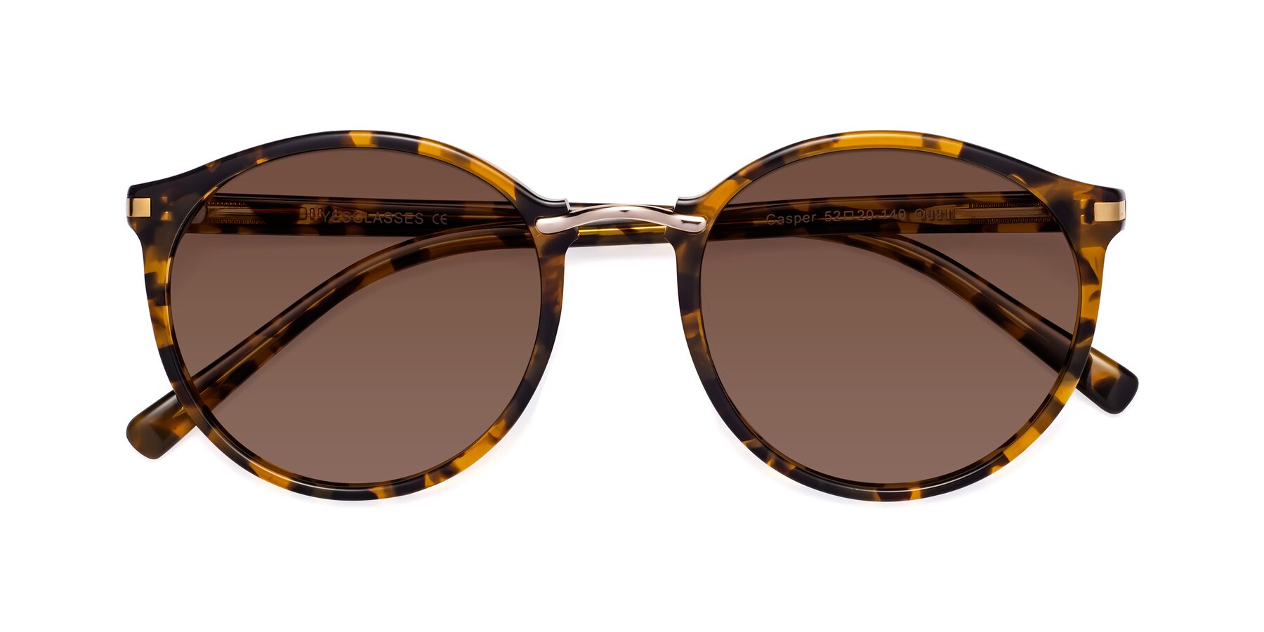 Folded Front of Casper in Tortoise with Brown Tinted Lenses