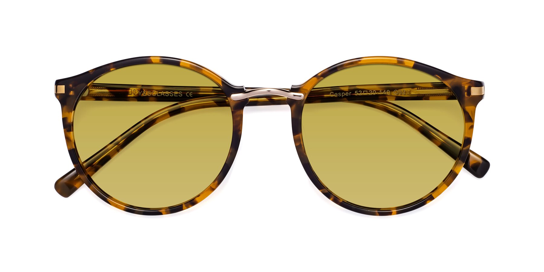 Folded Front of Casper in Tortoise with Champagne Tinted Lenses