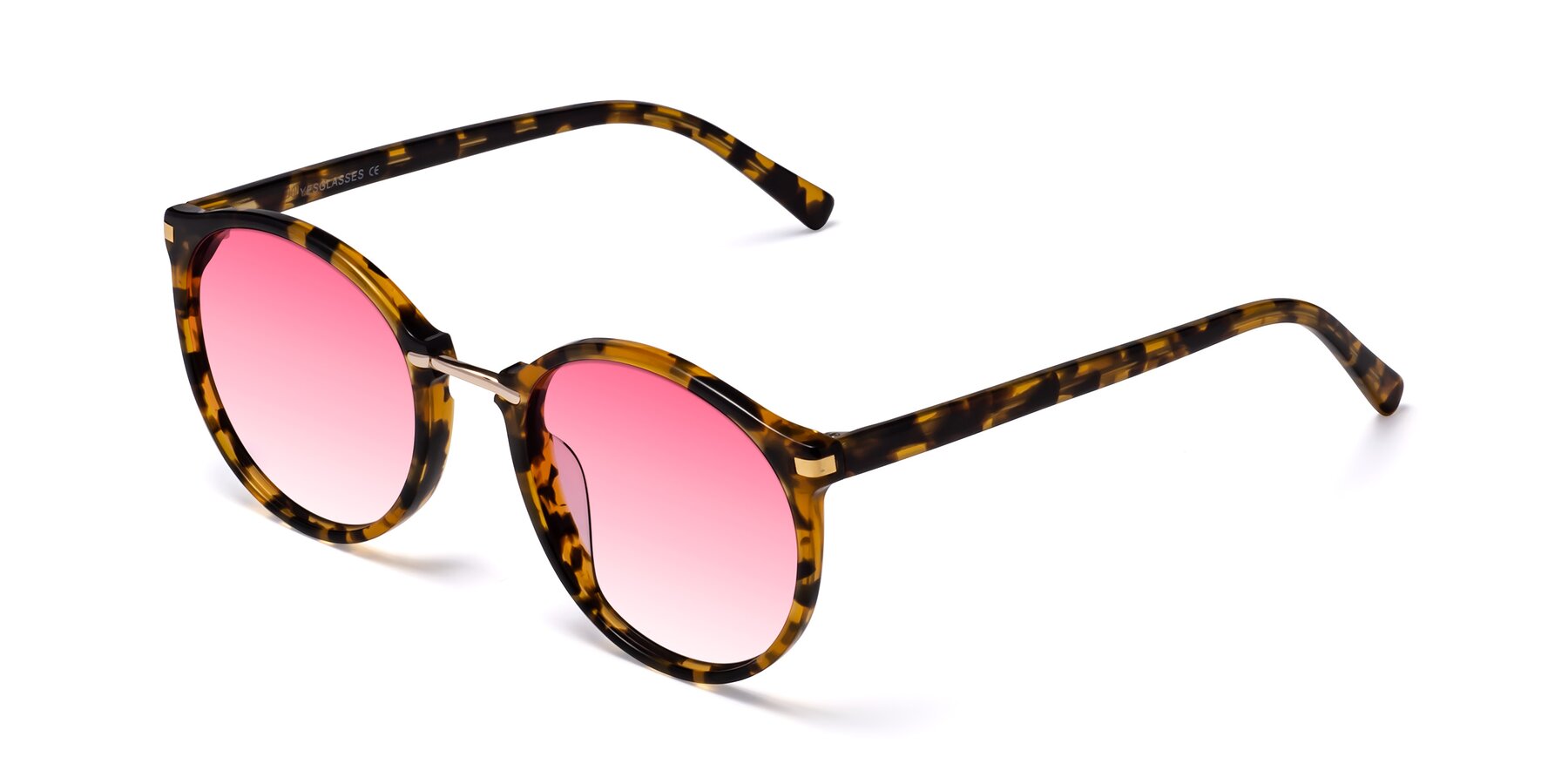 Angle of Casper in Tortoise with Pink Gradient Lenses