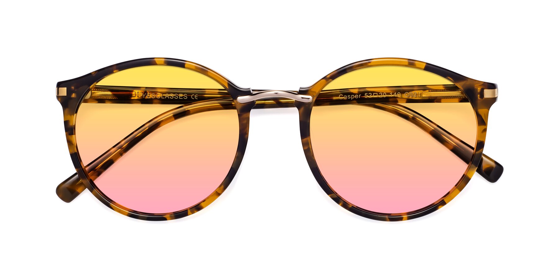 Folded Front of Casper in Tortoise with Yellow / Pink Gradient Lenses