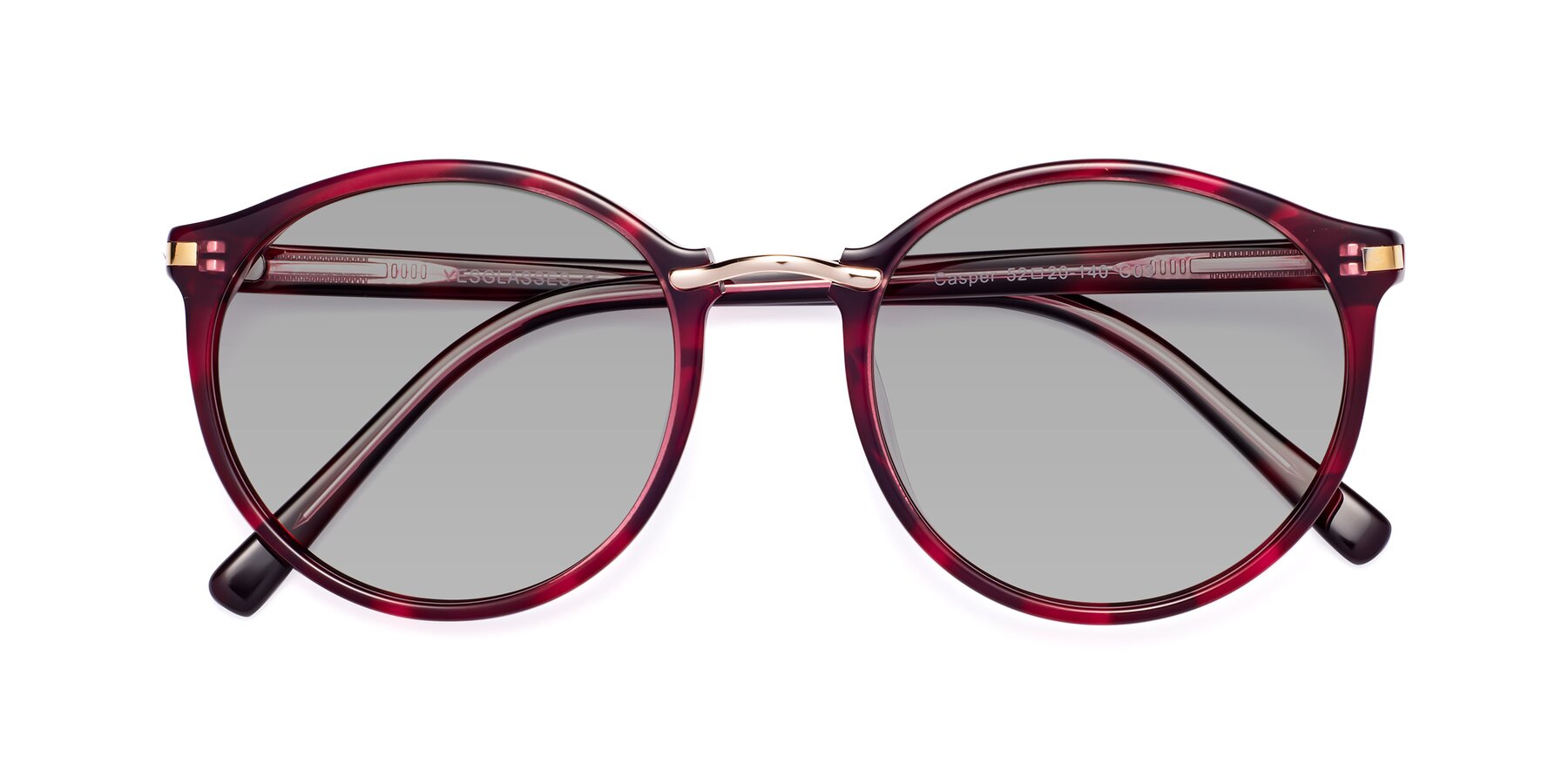 Folded Front of Casper in Wine with Light Gray Tinted Lenses
