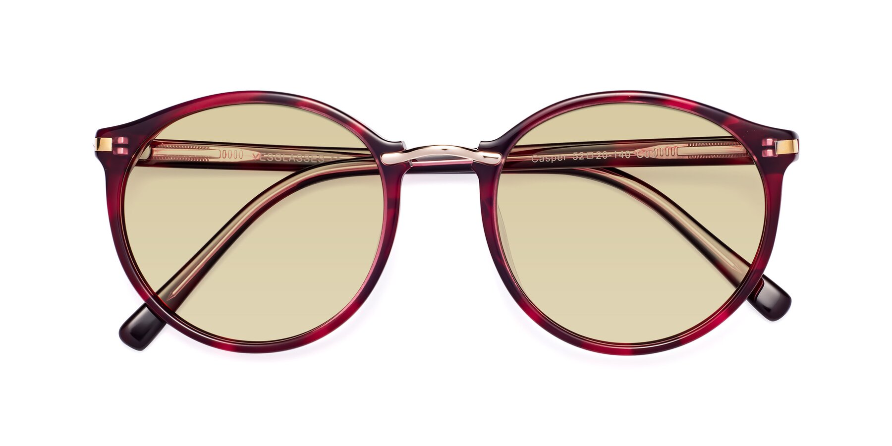 Folded Front of Casper in Wine with Light Champagne Tinted Lenses
