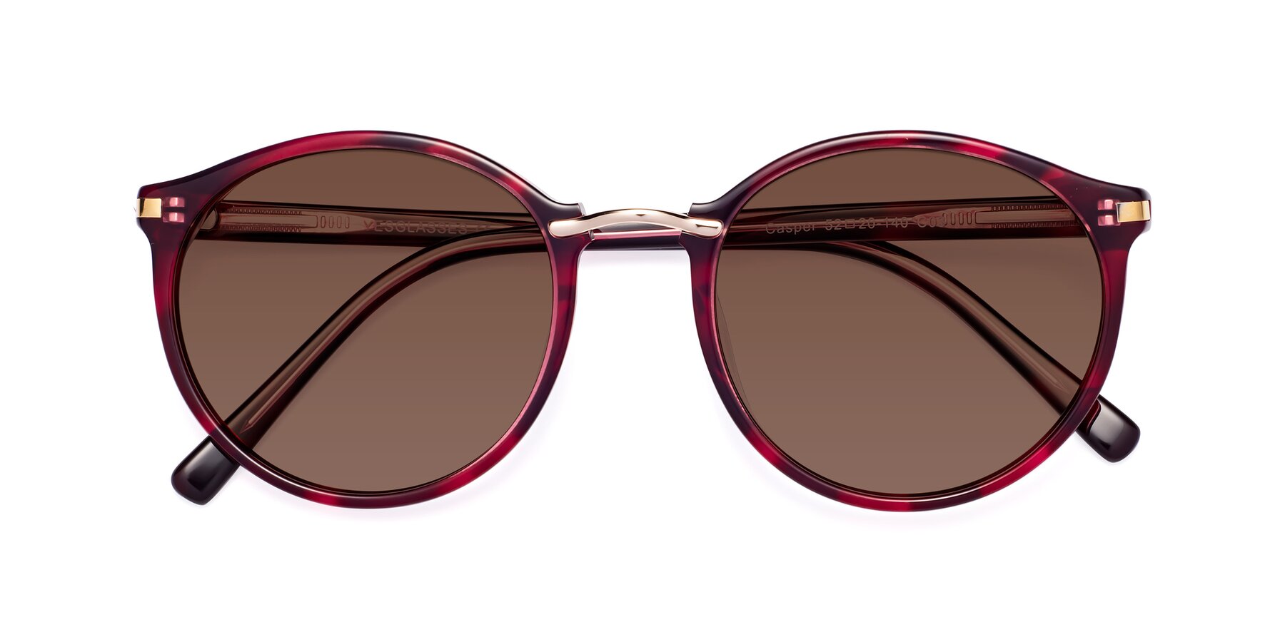 Folded Front of Casper in Wine with Brown Tinted Lenses