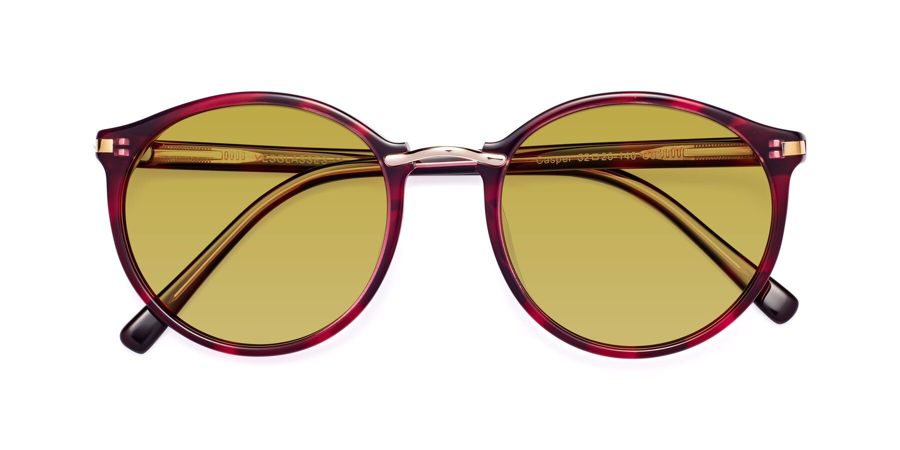 Folded Front of Casper in Wine with Champagne Tinted Lenses