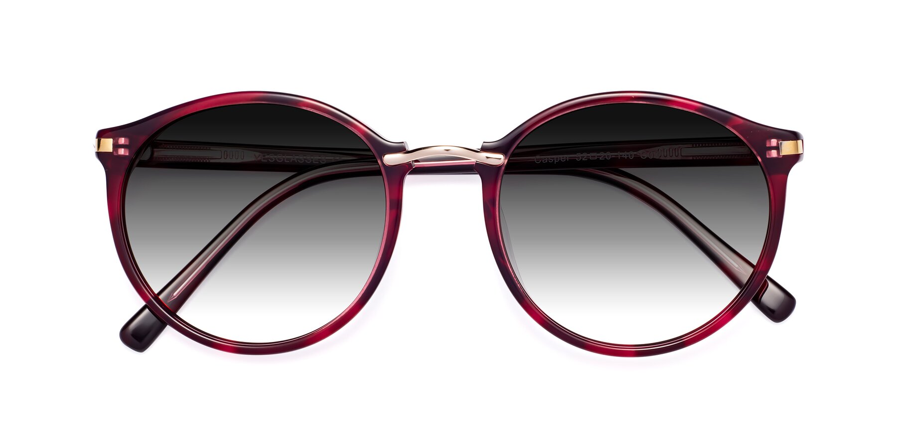 Folded Front of Casper in Wine with Gray Gradient Lenses