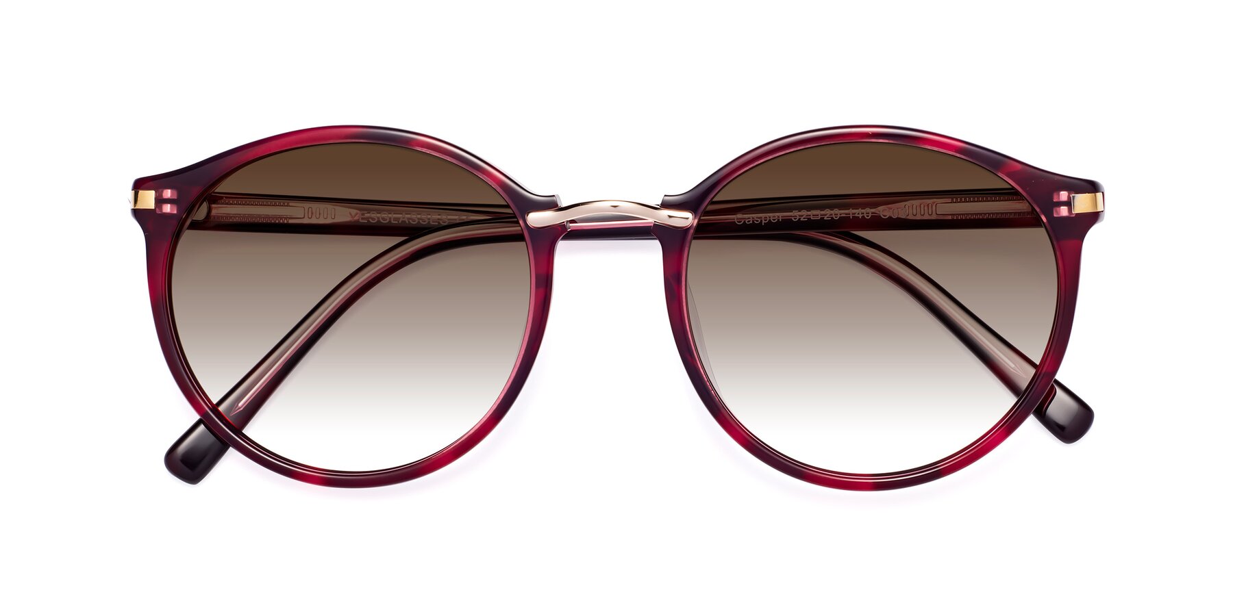 Folded Front of Casper in Wine with Brown Gradient Lenses