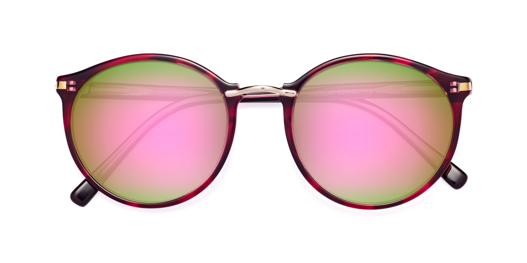 Folded Front of Casper in Wine with Pink Mirrored Lenses