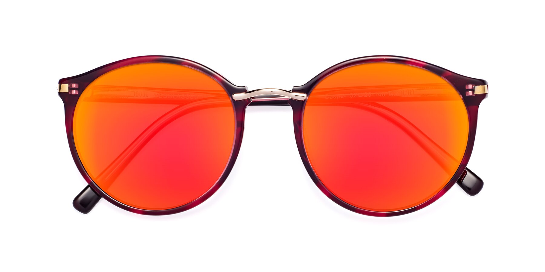 Folded Front of Casper in Wine with Red Gold Mirrored Lenses