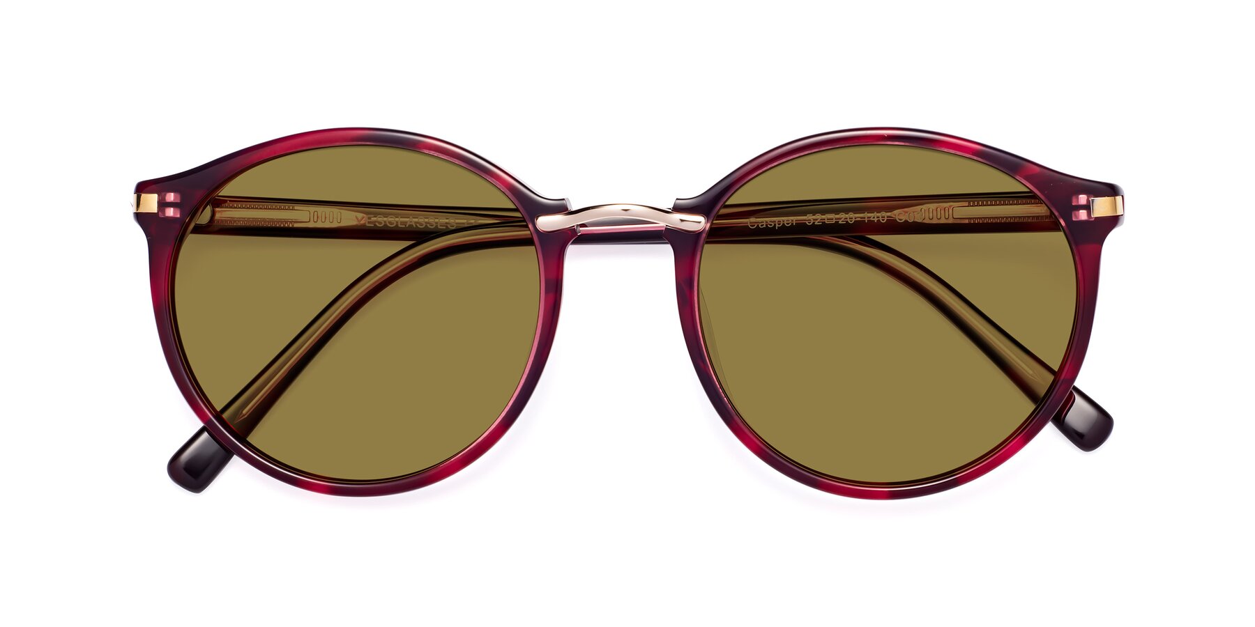 Folded Front of Casper in Wine with Brown Polarized Lenses