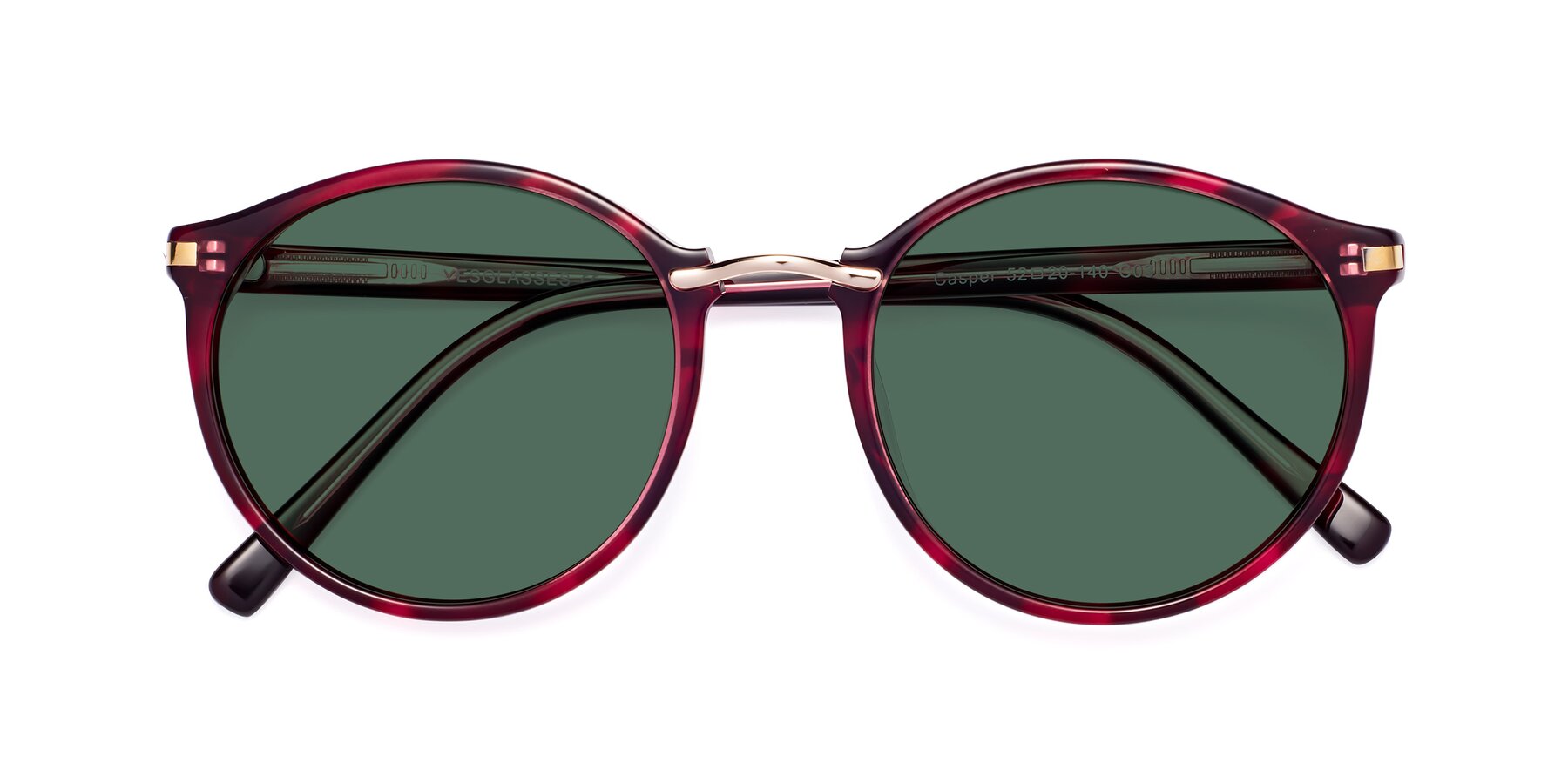 Folded Front of Casper in Wine with Green Polarized Lenses
