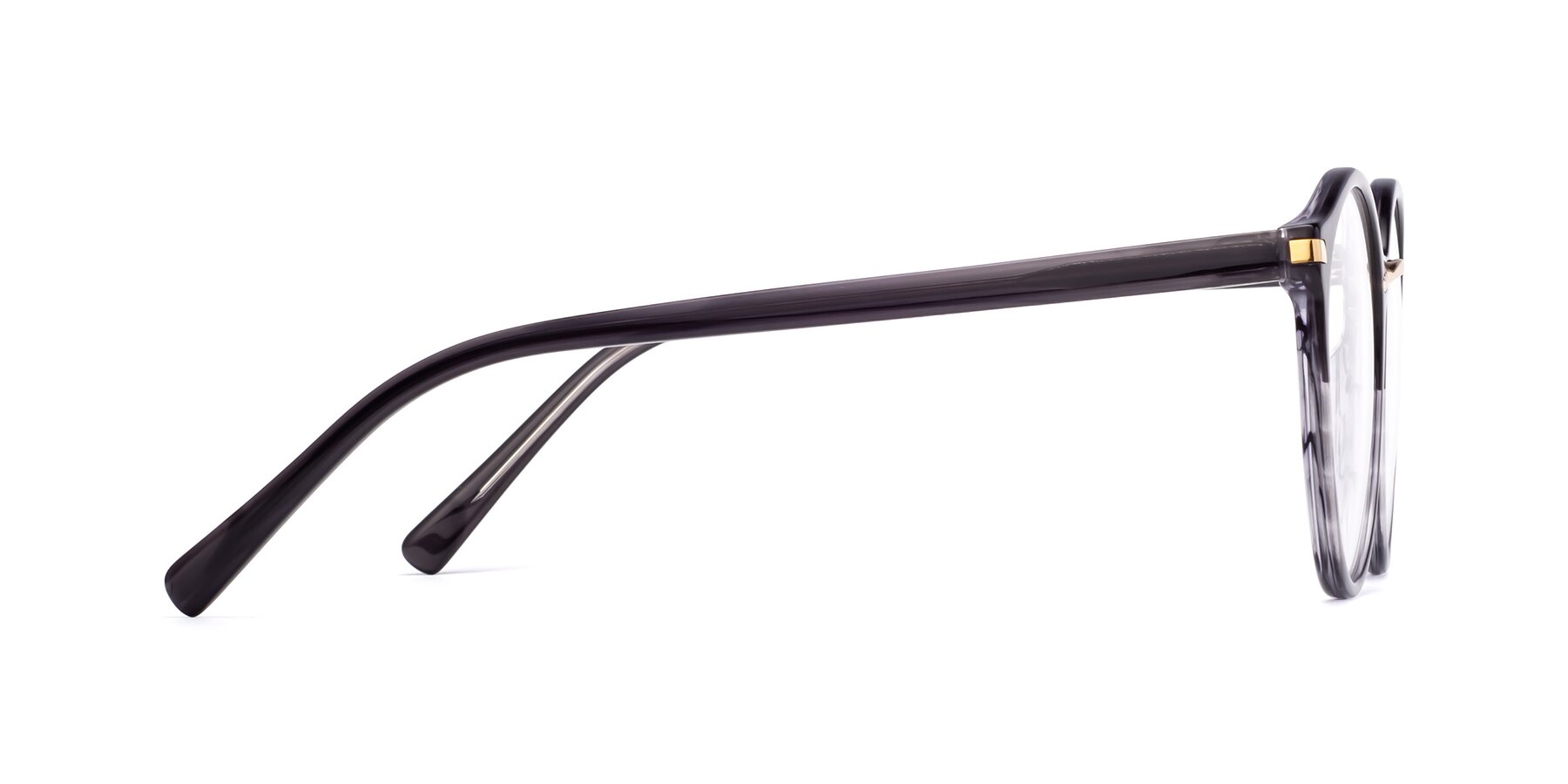 Side of Casper in Translucent Black with Clear Eyeglass Lenses
