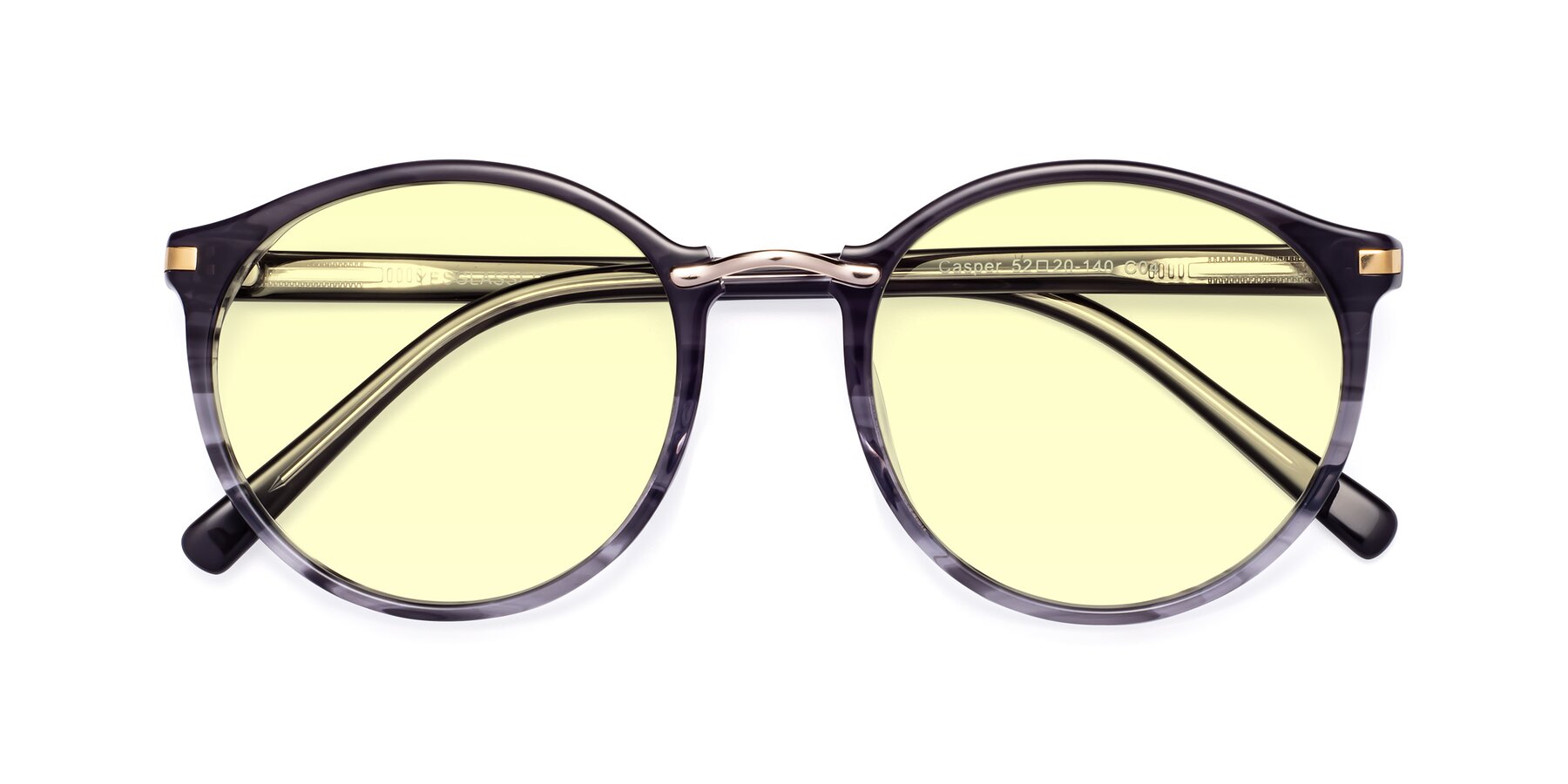 Folded Front of Casper in Translucent Black with Light Yellow Tinted Lenses