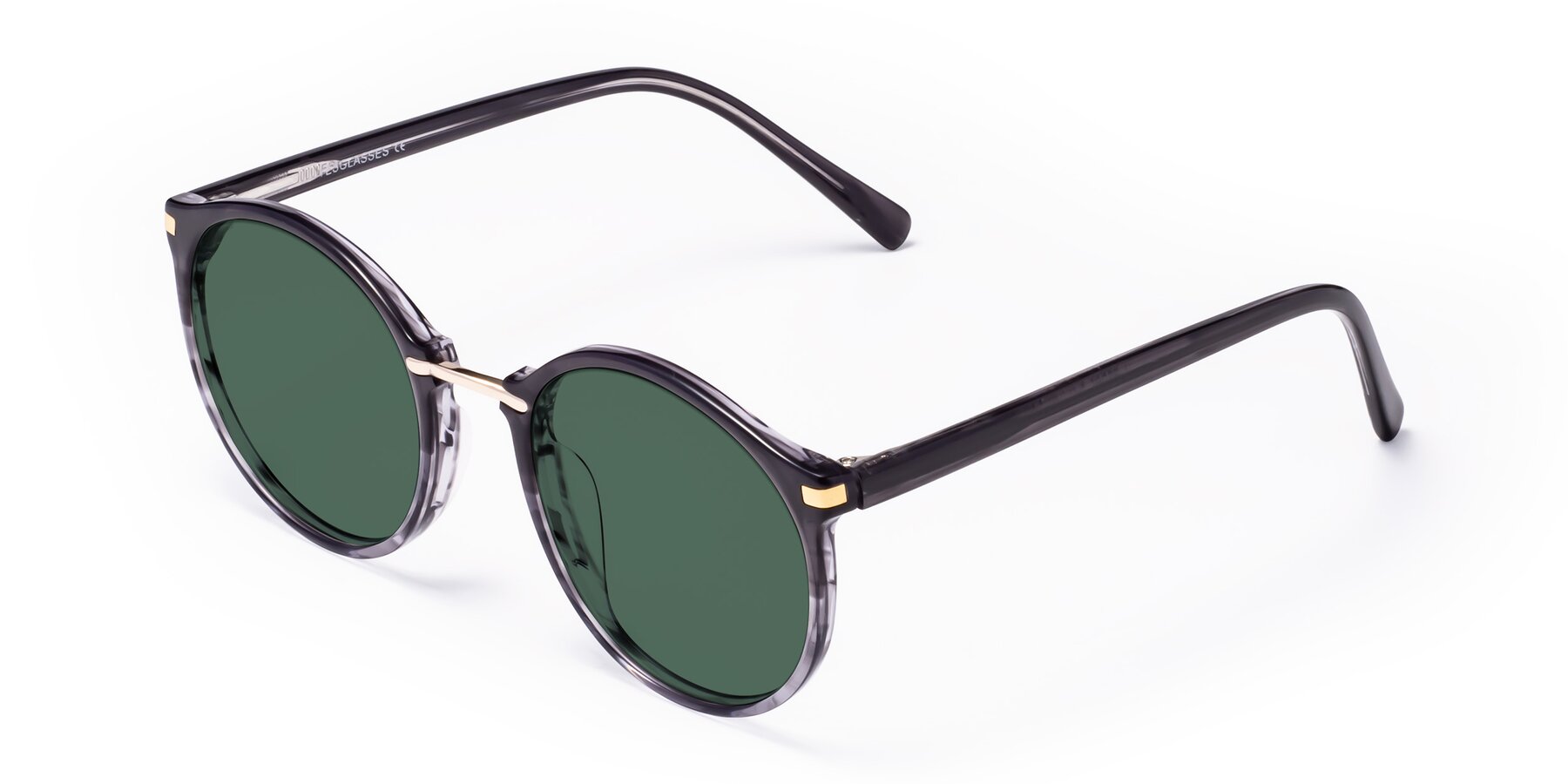 Angle of Casper in Translucent Black with Green Polarized Lenses