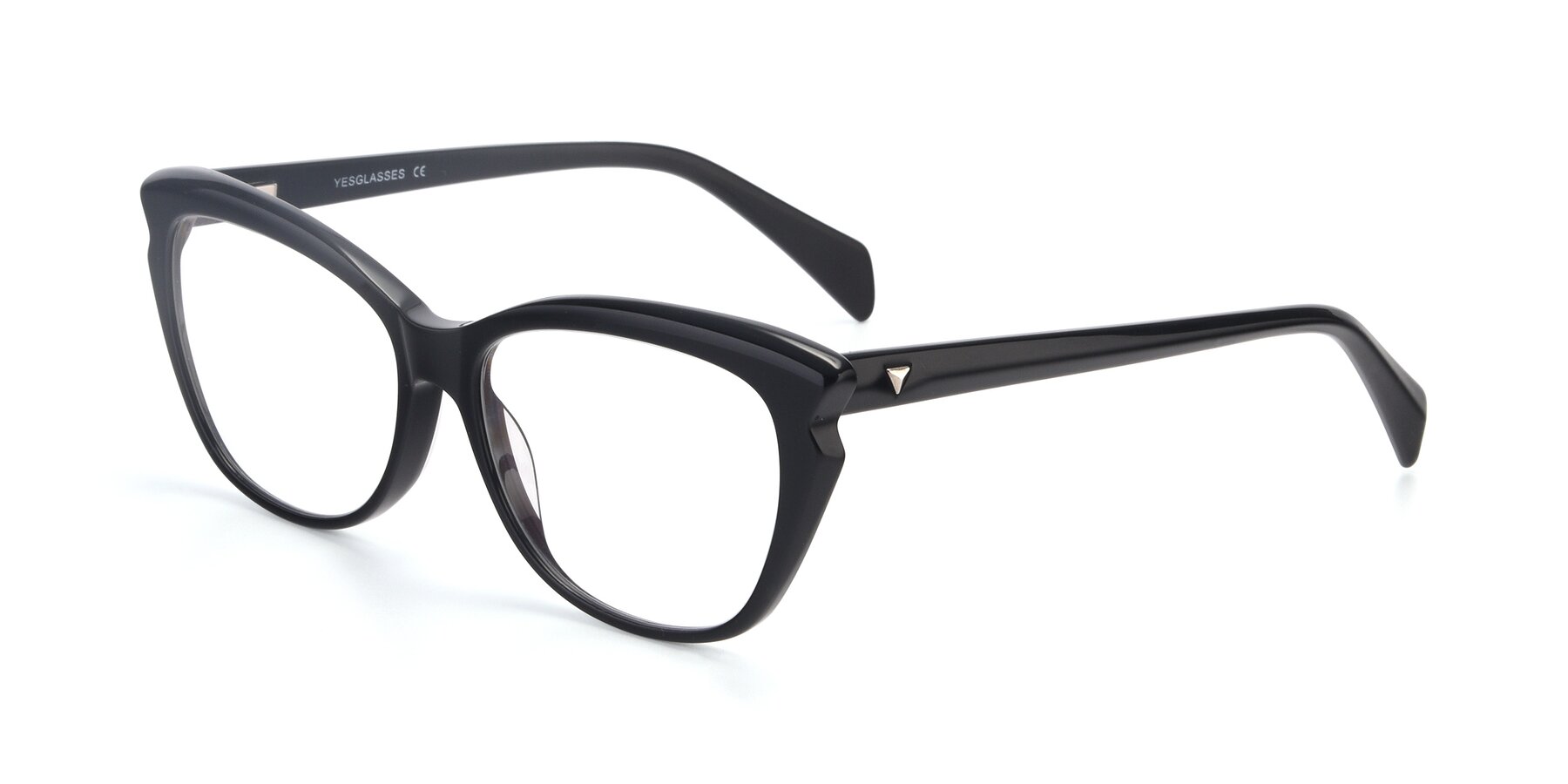 Angle of 17629 in Black with Clear Reading Eyeglass Lenses