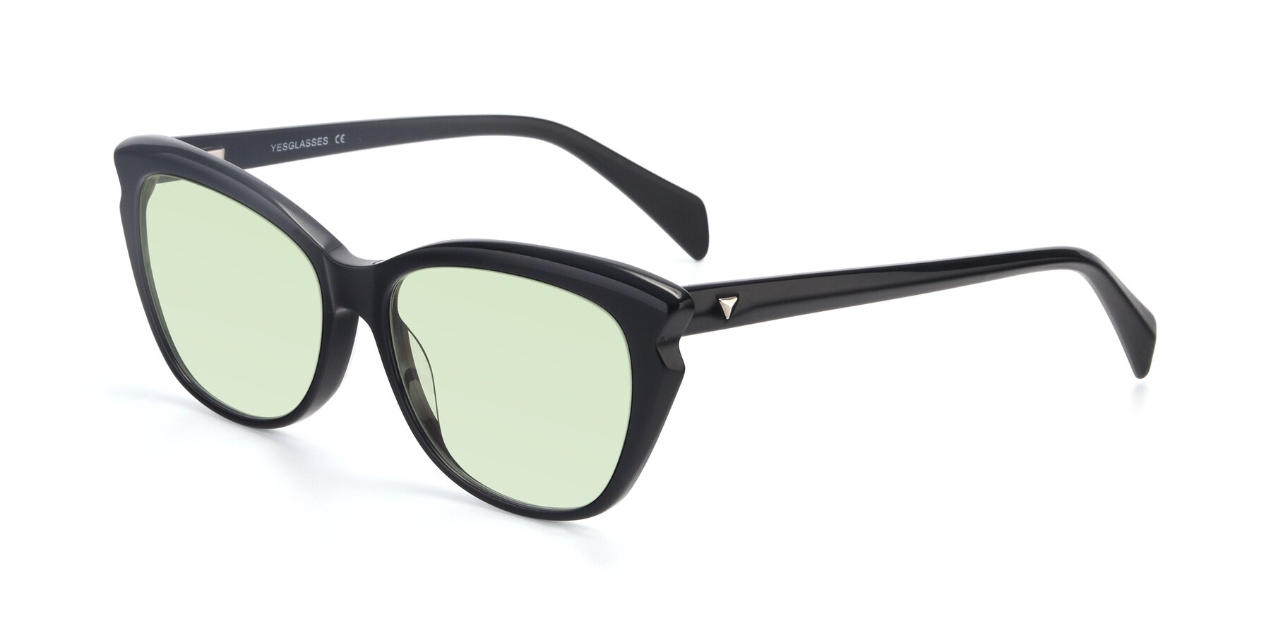 Angle of 17629 in Black with Light Green Tinted Lenses