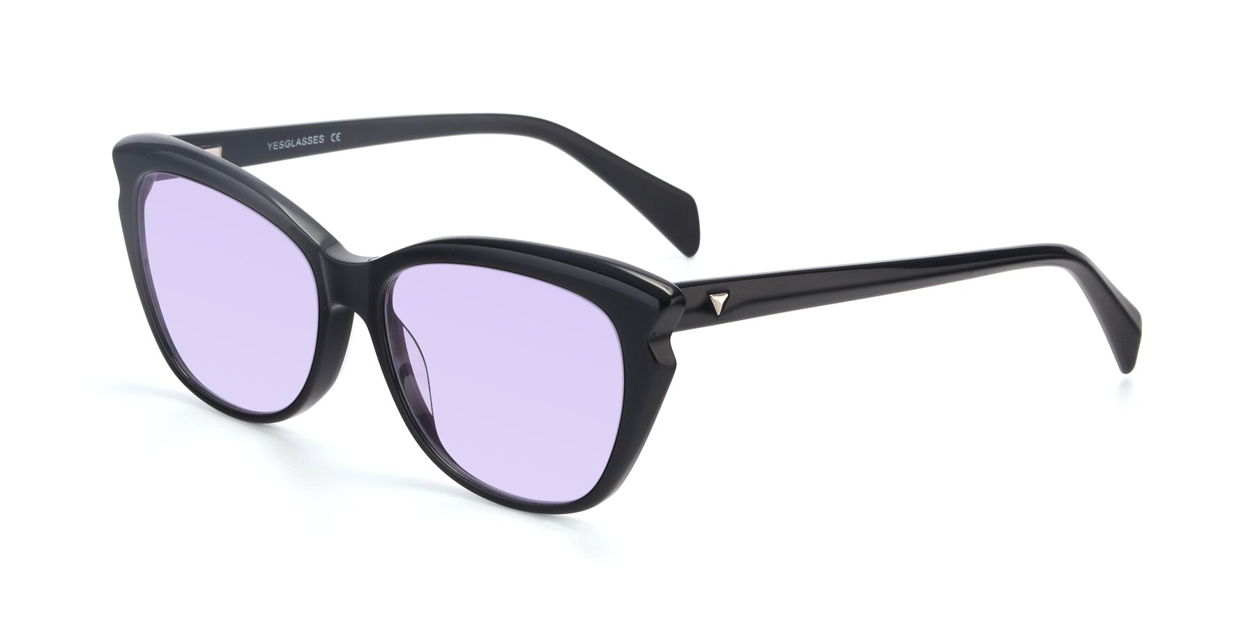 Angle of 17629 in Black with Light Purple Tinted Lenses