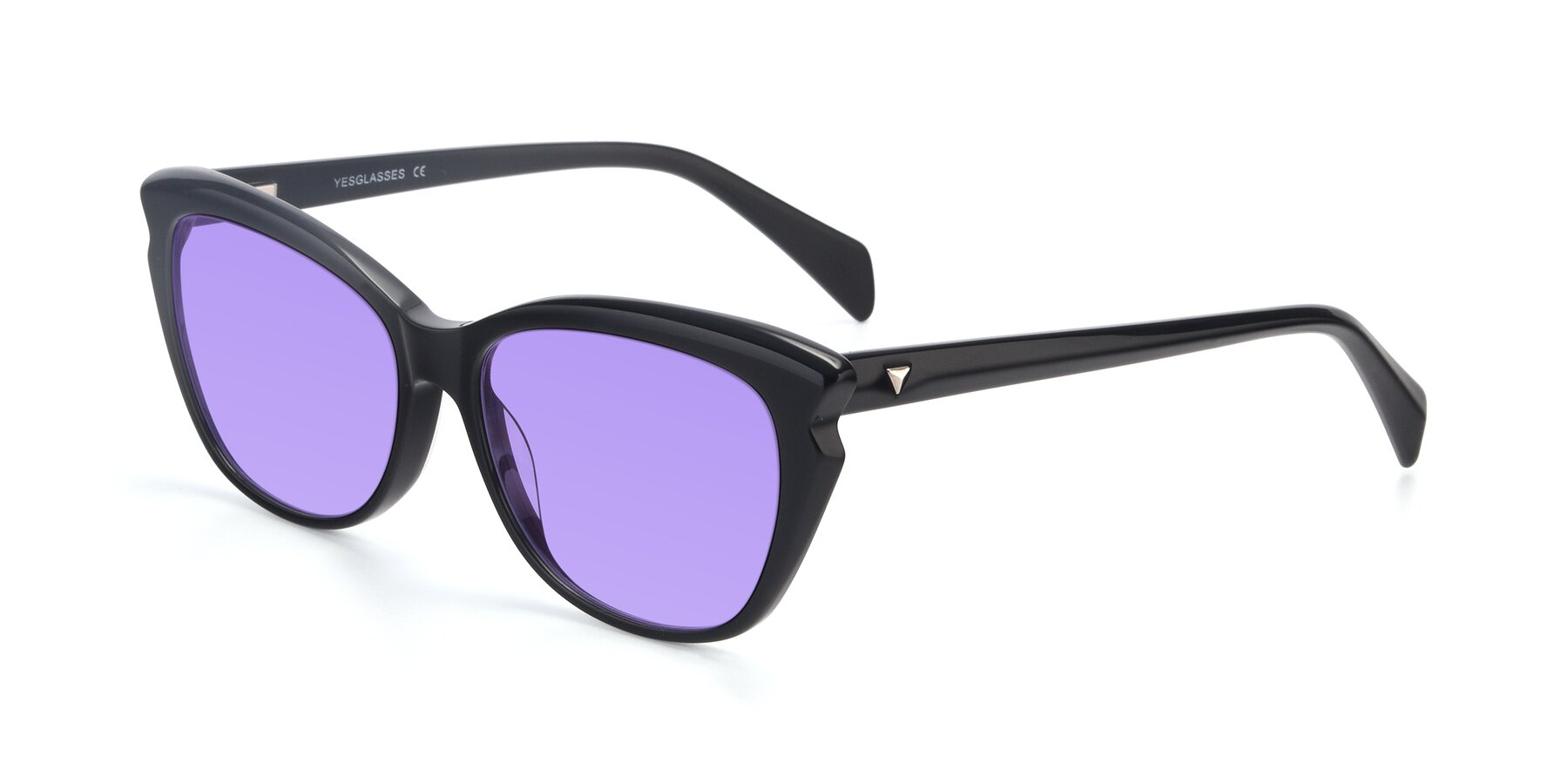 Angle of 17629 in Black with Medium Purple Tinted Lenses