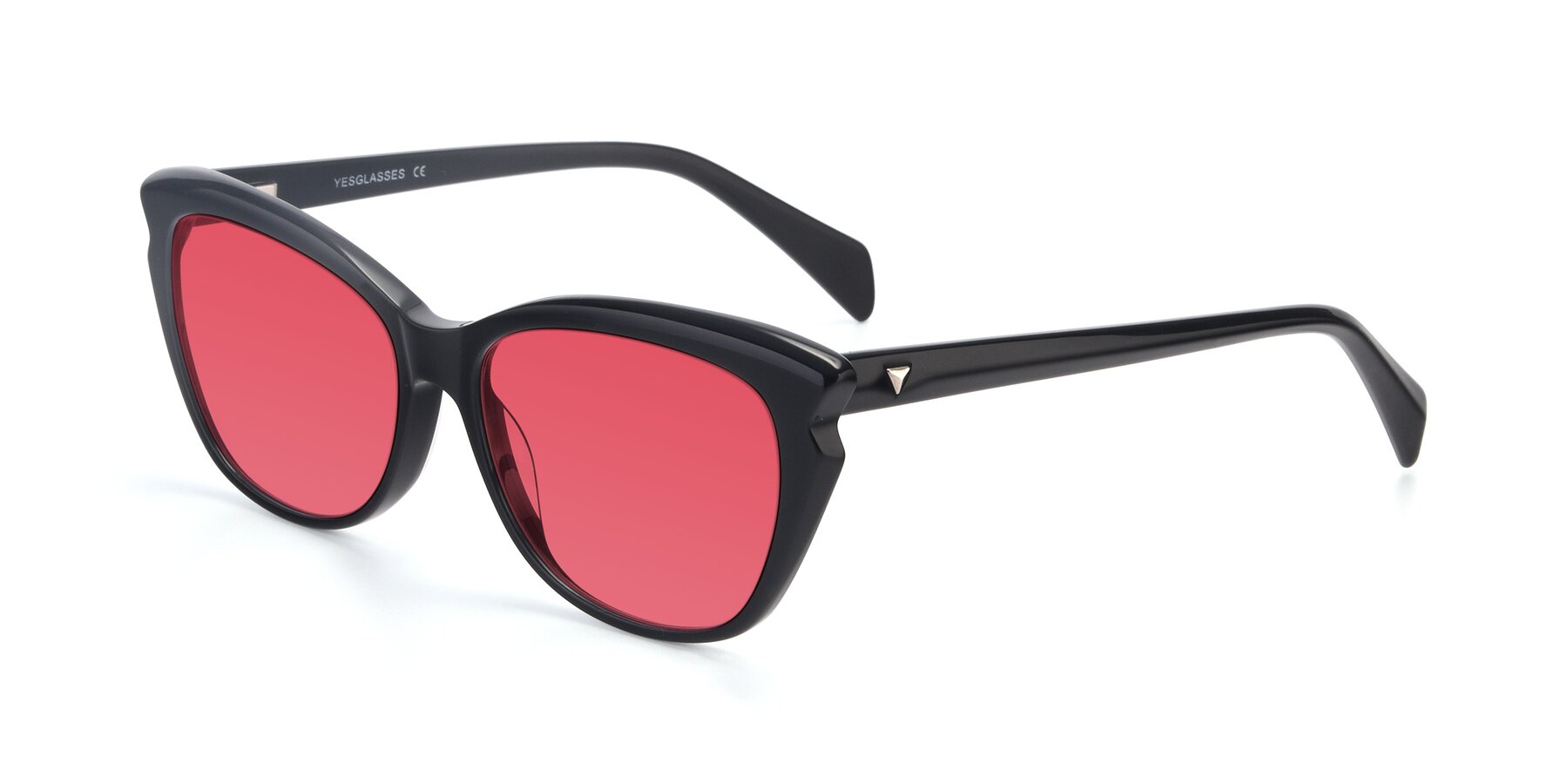 Angle of 17629 in Black with Red Tinted Lenses