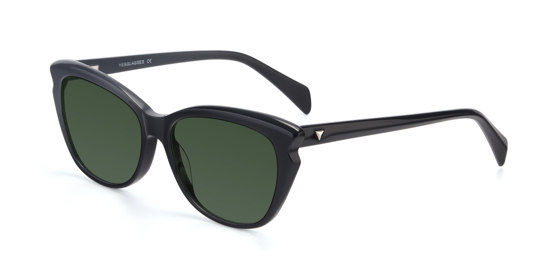 Angle of 17629 in Black with Green Tinted Lenses